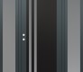 Modern Steel Front Door Diamond C6 68" x 80" anthracite/anthracite frosted Glass Panel black RHI with 2 Sidelites frosted Glass