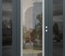 Modern Steel Front Door Diamond C1 60" x 80" anthracite/anthracite clear Glass Panel stainless steel LHI with 2 Sidelites mirrored Glass