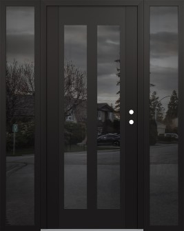 Diamond C14 60" x 80" black/black mirrored Glass Panel black LHI with 2 Sidelites mirrored Glass