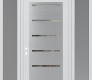 Modern Steel Front Door Diamond C11 68" x 96" white/white clear Glass Panel stainless steel RHI with 2 Sidelites and Transom frosted Glass