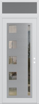 Diamond C3 36" x 96" white/white clear Glass Panel stainless steel LHI with Transom frosted Glass