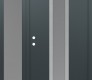 Modern Steel Front Door DIAMOND A11 48" X 80" ANTHRACITE/ANTHRACITE FROSTED GLASS PANEL STAINLESS STEEL RHI WITH SIDELITE FROSTED GLASS