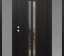 Modern Steel Front Door DIAMOND A8 68" X 80" BLACK/BLACK CLEAR GLASS PANEL BLACK RHI WITH 2 SIDELITES FROSTED GLASS