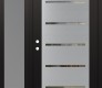 Modern Steel Front Door Diamond C11 48" x 80" black/black clear Glass Panel stainless steel RHI with Sidelite frosted Glass