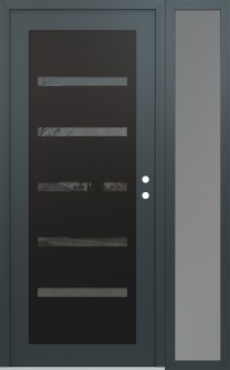 Diamond C7 50" x 80" anthracite/anthracite mirrored Glass Panel black LHI with Sidelite frosted Glass