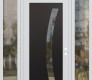 Modern Steel Front Door Diamond C4 68" x 96" white/white clear Glass Panel black LHI with 2 Sidelites and Transom clear Glass