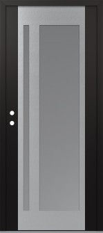 Diamond C15 36" x 80" black/white frosted Glass Panel stainless steel RHI