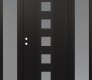 Modern Steel Front Door DIAMOND A13 60" X 80" BLACK/WHITE FROSTED GLASS PANEL BLACK RHI WITH 2 SIDELITES FROSTED GLASS