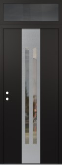 DIAMOND A8 36" X 96" BLACK/BLACK CLEAR GLASS PANEL STAINLESS STEEL RHI WITH TRANSOM MIRRORED GLASS