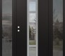DIAMOND A9 64" X 80" BLACK/BLACK CLEAR GLASS PANEL STAINLESS STEEL LHI WITH 2 SIDELITES MIRRORED GLASS