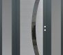 Modern Steel Front Door Diamond C4 60" x 80" anthracite/anthracite mirrored Glass Panel stainless steel LHI with 2 Sidelites frosted Glass