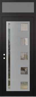 Diamond C3 36" x 96" black/black clear Glass Panel stainless steel RHI with Transom frosted Glass