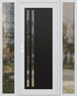 Diamond C6 60" x 80" white/white clear Glass Panel black RHI with 2 Sidelites clear Glass