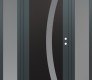 Modern Steel Front Door Diamond C4 68" x 80" anthracite/anthracite frosted Glass Panel black LHI with 2 Sidelites frosted Glass