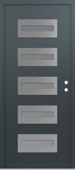 Diamond D4 36" x 80" anthracite/anthracite frosted Glass Panel stainless steel LHI