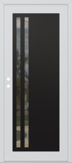 Diamond C6 36" x 80" white/white clear Glass Panel black RHI