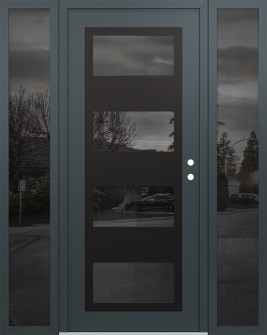Diamond C2 68" x 80" anthracite/anthracite mirrored Glass Panel black LHI with 2 Sidelites mirrored Glass