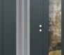 Modern Steel Front Door DIAMOND A8 50" X 80" ANTHRACITE/ANTHRACITE FROSTED GLASS PANEL STAINLESS STEEL LHI WITH SIDELITE CLEAR GLASS