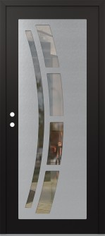 Diamond C12 36" x 80" black/black clear Glass Panel stainless steel RHI