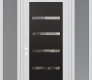 Modern Steel Front Door Diamond C7 68" x 96" white/white clear Glass Panel black RHI with 2 Sidelites and Transom frosted Glass