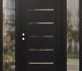 Modern Steel Front Door Diamond C11 68" x 80" black/black clear Glass Panel black RHI with 2 Sidelites clear Glass