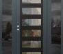 Modern Steel Front Door Diamond C9 68" x 80" anthracite/anthracite clear Glass Panel black RHI with 2 Sidelites mirrored Glass