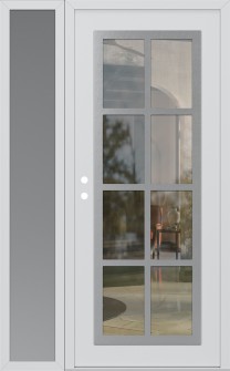 Diamond C16 48" x 80" white/white clear Glass Panel stainless steel RHI with Sidelite frosted Glass