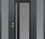 Modern Steel Front Door Diamond C15 64" x 96" anthracite/anthracite frosted Glass Panel black RHI with 2 Sidelites and Transom frosted Glass