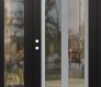Modern Steel Front Door Diamond C14 52" x 80" black/black clear Glass Panel stainless steel RHI with Sidelite clear Glass