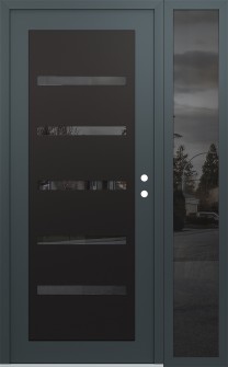 Diamond C7 48" x 80" anthracite/anthracite mirrored Glass Panel black LHI with Sidelite mirrored Glass