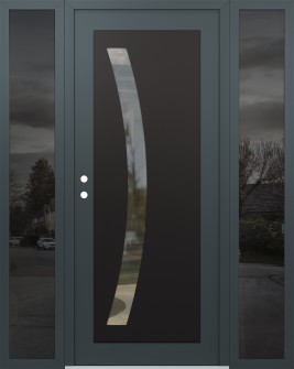 Diamond C4 64" x 80" anthracite/anthracite clear Glass Panel black RHI with 2 Sidelites mirrored Glass