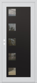 Diamond C5 36" x 80" white/white clear Glass Panel black RHI