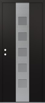 DIAMOND A13 36" X 80" BLACK/WHITE FROSTED GLASS PANEL STAINLESS STEEL RHI