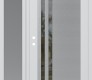Modern Steel Front Door Diamond C6 52" x 80" white/white clear Glass Panel stainless steel RHI with Sidelite frosted Glass