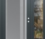 Modern Steel Front Door Diamond C15 52" x 80" anthracite/anthracite frosted Glass Panel stainless steel LHI with Sidelite clear Glass