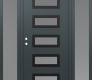 Modern Steel Front Door Diamond D1 68" x 80" anthracite/anthracite frosted Glass Panel black RHI with 2 Sidelites frosted Glass