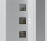 Modern Steel Front Door Diamond C5 52" x 80" white/white clear Glass Panel stainless steel LHI with Sidelite frosted Glass