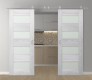 DOUBLE BARN DOOR AVON 07-08 VETRO RIBEIRA ASH 60" X 96" X 1 3/4" STAINLESS STEEL HARDWARE