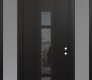 DIAMOND A9 60" X 96" BLACK/BLACK MIRRORED GLASS PANEL BLACK RHI WITH 2 SIDELITES AND TRANSOM FROSTED GLASS