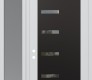 Modern Steel Front Door Diamond C8 52" x 96" white/white clear Glass Panel black RHI with Sidelite and Transom frosted Glass