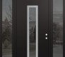 DIAMOND A11 60" X 96" BLACK/BLACK MIRRORED GLASS PANEL STAINLESS STEEL RHI WITH 2 SIDELITES AND TRANSOM MIRRORED GLASS