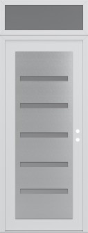 Diamond C7 36" x 96" white/white frosted Glass Panel stainless steel LHI with Transom frosted Glass