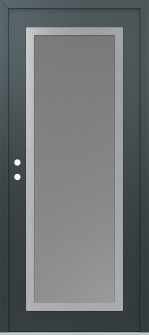 Diamond C1 36" x 80" anthracite/anthracite frosted Glass Panel stainless steel RHI