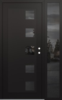 Diamond C5 50" x 80" black/black mirrored Glass Panel black LHI with Sidelite mirrored Glass