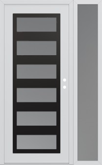 Diamond C9 52" x 80" white/white frosted Glass Panel black LHI with Sidelite frosted Glass