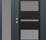 Modern Steel Front Door Diamond C10 50" x 80" anthracite/anthracite frosted Glass Panel black RHI with Sidelite frosted Glass