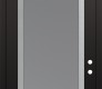 Modern Steel Front Door Diamond C1 36" x 96" black/white frosted Glass Panel stainless steel LHI with Transom frosted Glass