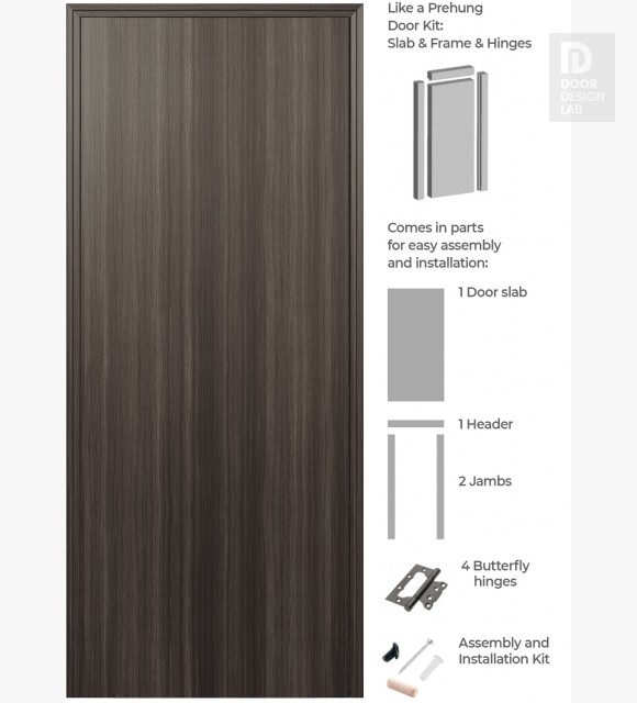 RTA LIKE A PREHUNG DOOR PALLADIO GRAY OAK 36" X 96" X 1 9/16" SOLID CORE