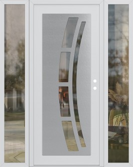 Diamond C12 68" x 80" white/white clear Glass Panel stainless steel LHI with 2 Sidelites clear Glass