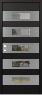 Diamond D5 36" x 80" black/black clear Glass Panel stainless steel RHI